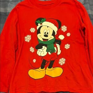 Jumping Beans Red and Green Mickey Mouse Long Sleeve Tee